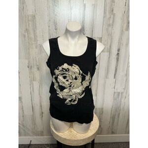 Black rose tank top